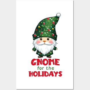 Gnome For The Holidays Funny & Adorable Christmas Gnome Posters and Art